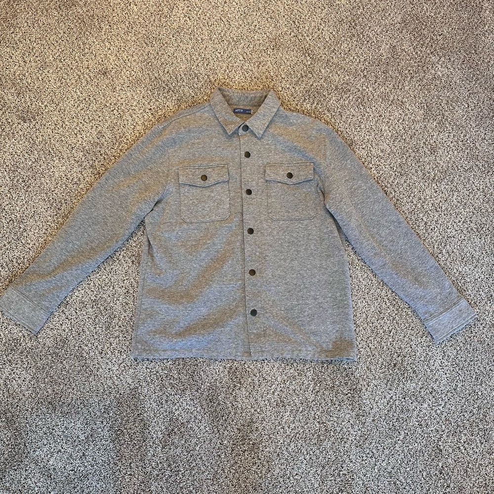 Apt. 9 Gray Casual Button Down Shirt